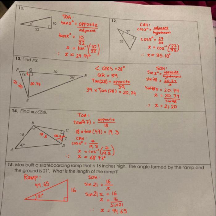 Unit 8 test right triangles and trigonometry